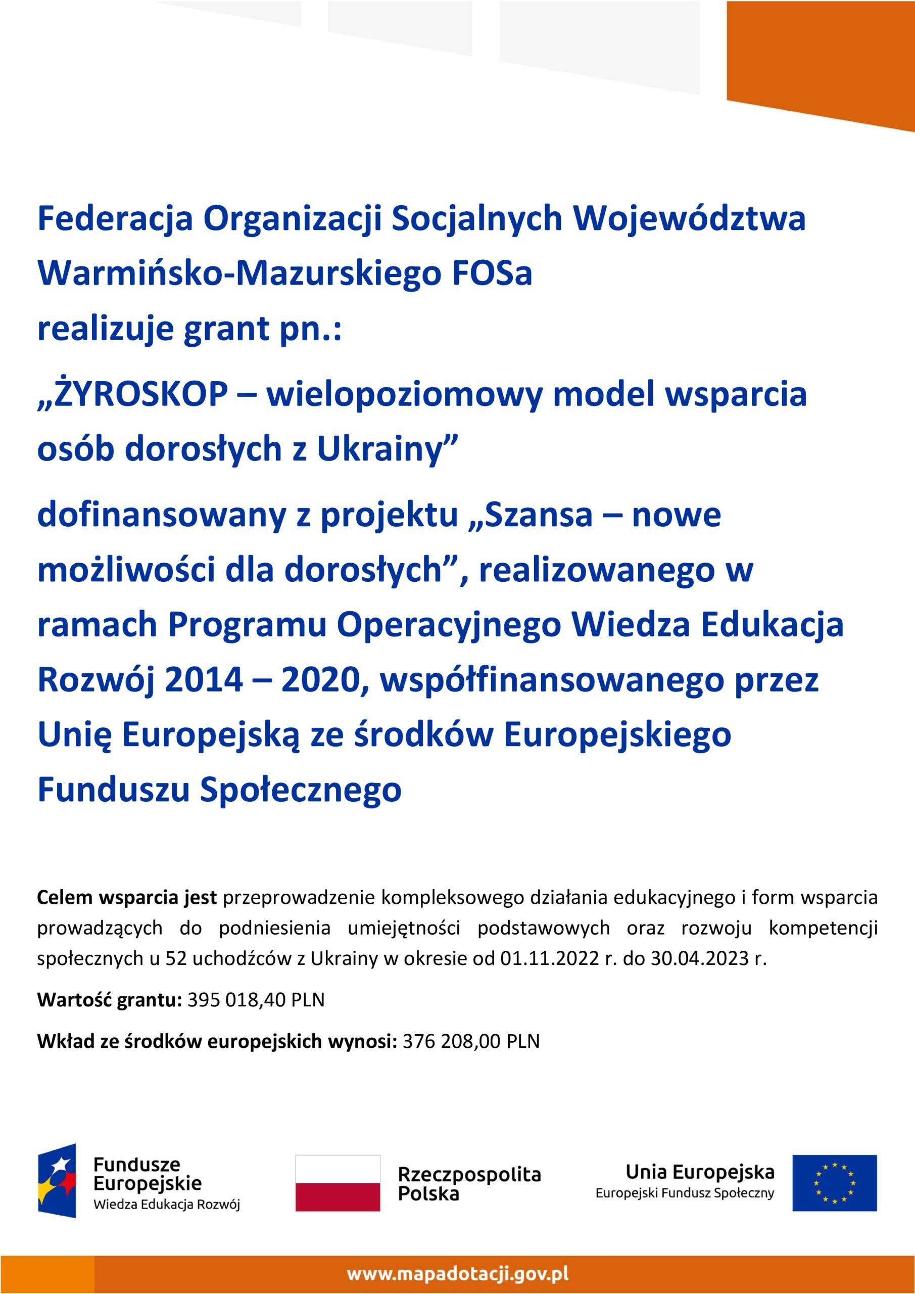 ŻYROSKOP – wielopoziomowy model wspierania osób dorosłych z Ukrainy