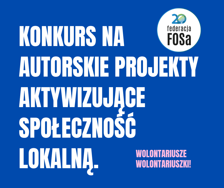 3 mini-granty w wysokości 1000 z na realizację projektów wolontariackich!