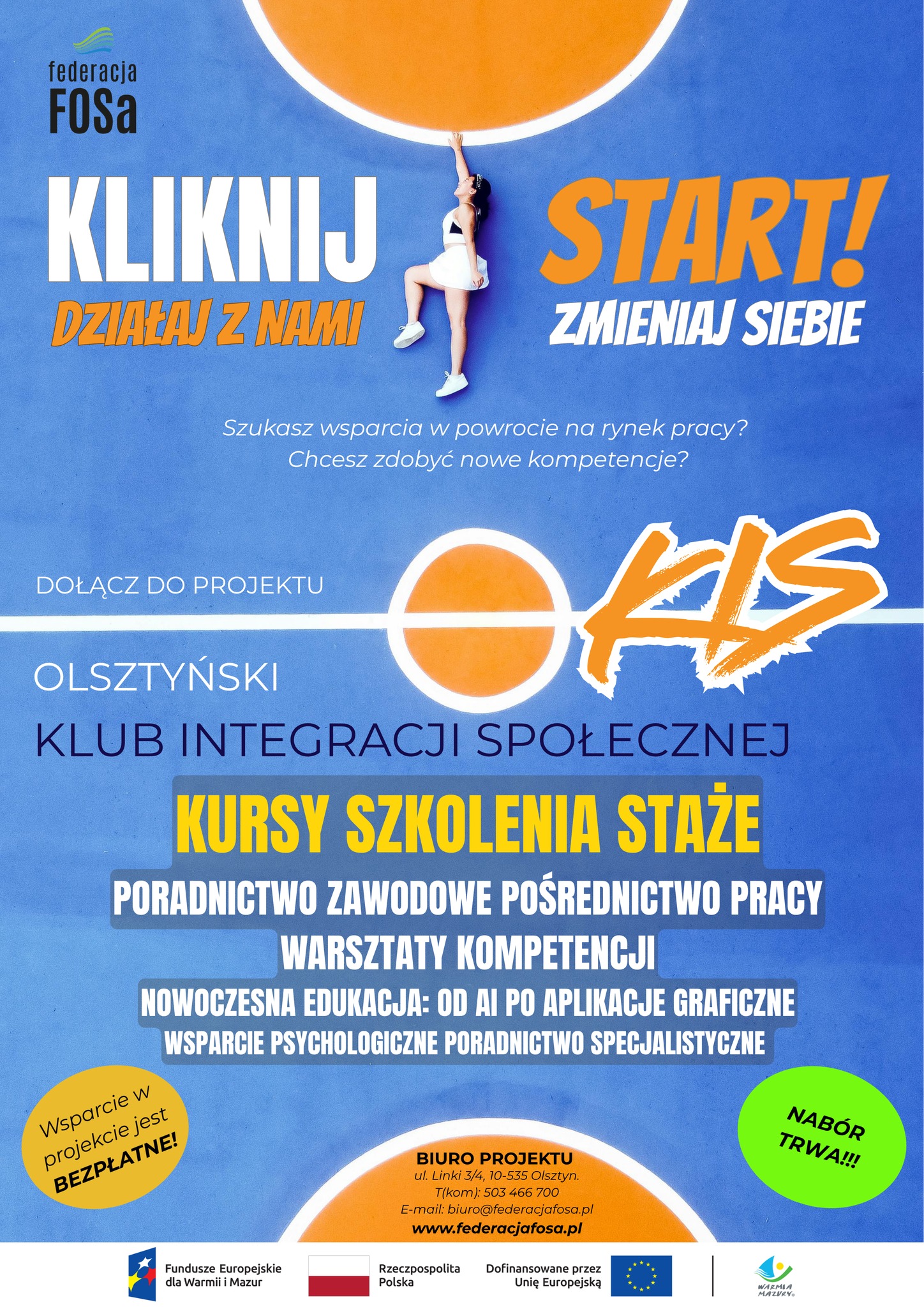 II TURA REKRUTACJI DO OLSZTYŃSKIEGO KLUBU INTEGRACJI SPOŁECZNEJ!