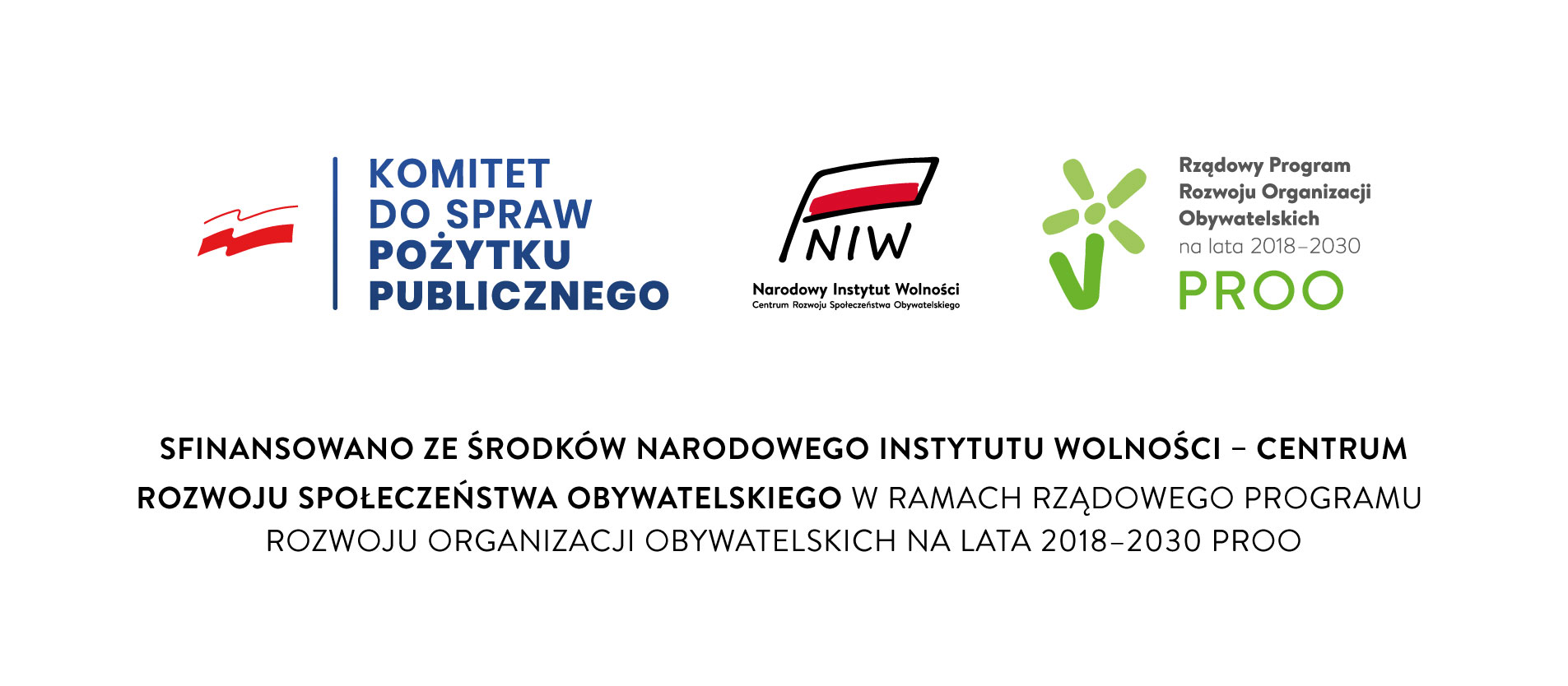 Zestawienie znaków Programu Rozwoju Organizacji Obywatelskich PROO